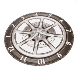 Wall Clocks Clock Wheel Home Car Decor Room Decorative Hanging Ticking Non Silent Vintage 3D Supplies Mute Bedroom Numerals