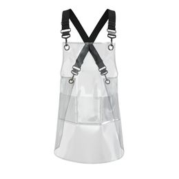 Aprons Fashion Clear Transparent Custom Colour House Accessories Waterproof Kitchen Hair Salon Washable TPU Man Women s Apron 230308