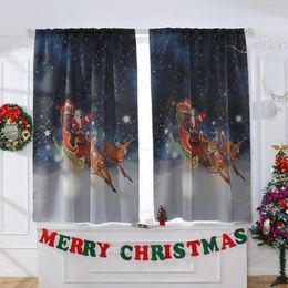 Christmas Decorations Multicolor Festival Curtain For Home Tulle Window Treatment Voile Drape Valance 1 Panel Fabric