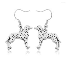 Dangle Earrings & Chandelier Vintage Dalmatian Dog Pet Earring Long Big Silver Colour Earing Face Drop For Women Men Brincos Gifts BijouxDang