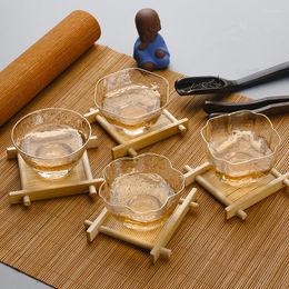 Wine Glasses Japanese Tea Set Single Cup Can Be Traced Gold Master Plum Blossom Fair Mug Transparent Crystal Ice Crack Glass