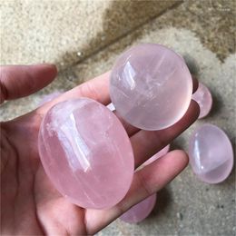 Decorative Figurines High Quality Natural Rose Quartz Tumbled Stone Crystal Palm For Christmas Gifts