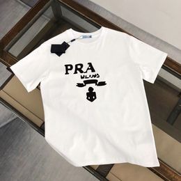 Pras Shirt Designer Women Graphic Fashion Man Pras T-Shirt White Cotton Boutique Designer Pras Short Sleeve Boutique Clothing Boutique M 6041