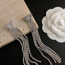 Designer Tassel Earrings Earings Dangle Luxury Chandelier Jewelry Diamond Letter Love Silver Earing Design For Women Vintage European Lover Party Accessory Gift