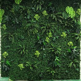 Decorative Flowers 40x60cm Artificial Green Grass Plants Wall Boxwood For Wedding Indoor Outdoor Garden Flower Decoration Fake Plant