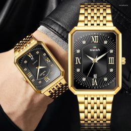 Wristwatches Golden Black Watches Men Top 2023 Fashion Quartz Waterproof Military Sports Reloj De Hombre