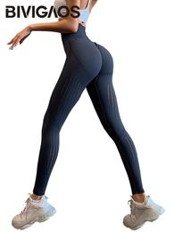 Women's Leggings BIVIGAOS Hollow Fitness Leggings Women High Waist Elastic Peach Butt Quick-Dry Sport Leggings Seamless Knitted Push Up Leggings 230309