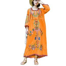 Casual Dresses 2023 Party Embroidery Ruway Floral Bohemian Flower Embroidered Vintage Boho Mesh For Women Vestido