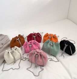 Children handbag 2023 Simple trend cute one shoulder bucket bag baby chain crossbody bags