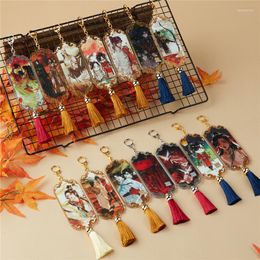 Keychains Anime Acrylic Keychain Charm Pendant Classic Dao Zu Shi With Tassel Keyring Collection Cosplay Ancient Ornaments