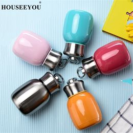 Water Bottles 200ML/280ML Mini Cute Coffee Vacuum Flasks Thermos Stainless Steel Travel Drink Water Bottle Thermoses Cups and Mugs 230309