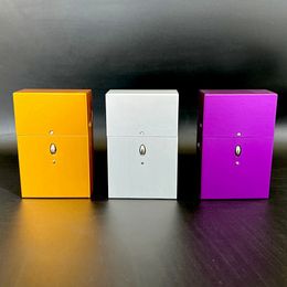 Pretty Colorful Aluminium Tobacco Cigarette Case Portable Storage Flip Cover Box Innovative Protective Shell Smoking Holder Stash Container DHL