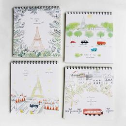 Sheets Artist Painter Drawing A4 Tower Car Pattern Sketch Pad Book Spiral Bound Coil Pencil Sketchbook