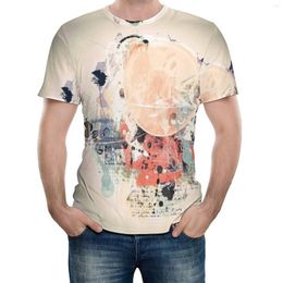 Men's T Shirts Tshirt Abstract Duvet Cover Set King Size Grunge Textured Mix Collage With Murky Tone Effects Watercolour Design Novelty Home