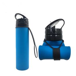 Water Bottles Foldable Silicone Sport Kettle Collapsible Lightweight Water Bottle Leak Proof Eco-Friendly Drinking Bottles Camping Hiking 230309