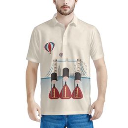 Men's Polos Lovely British Buildings And Soldiers Polo Shirt Short Sleeve Clothing Summer Streetwear Casual Fashion Tops Beach Party 230308 230308