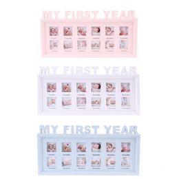 Keepsakes Creative DIY 0 12 Month Baby "MY FIRST YEAR" Pictures Display Plastic P Souvenirs Commemorate Kids Growing Memory Gift 230308