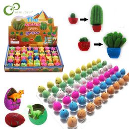 Science Discovery Novelty Gag Toys Magic Plant Flowers Dinosaur Eggs Growing In Water Soaking Expansion Hatching Growing Animal For Kids Gifts Y2303