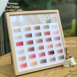 Rormays Translucent Gel Nail Polish 30 Colour Set Jelly Gel UV LED Semi Permanent Varnish Ice Through Nail Art Gel 15ML Wholesale Factory