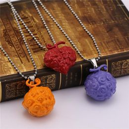 Pendant Necklaces H&F One Piece Devil Fruit Ace Flame Luffy Gum Mera Figure Collectible Toys Necklace