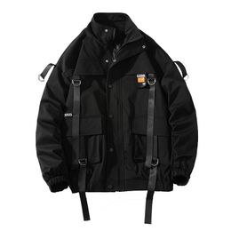 Men's Jackets Men Streetwear Jacket Black Hip Hop Autumn Cargo Harajuku Hooded Outwear Men's Clothes oversize 5XL 6XL 7XL 230309