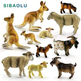 Decorative Figurines Objects & Sheep Kangaroo Koala Pig Chicken Figurine Farm Animal Family Model Home Decor Miniature Fairy Garden Decorati