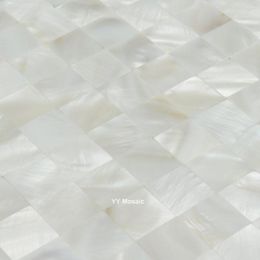 Wallpapers White Shell Seamless Mosaic Tile For DIY Handicrafts TV Backdrop El Hall Product Showroom Wall Sticker 20 Mm Chips