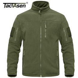 Men's Jackets TACVASEN Full Zip Up Tactical Army Fleece Jacket Military Thermal Warm Work Coats Mens Safari Jacket Outwear Windbreaker 230309