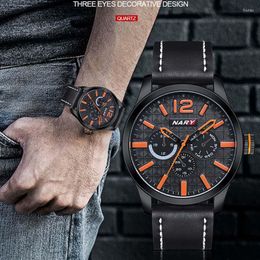 Wristwatches Luxury Leather Military Model Large Dial Men Watches Business Watch Waterproof Men's Quartz Wristwatch Hands Clock Male