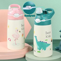 Water Bottles 400ml Stainless Steel Thermos Mug Cup for Children Portable Keep Warm Cold Water Bottle for Winter Kids Boy Girl Christmas Gift 230309