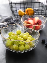 Bowls Hammered Phnom Penh Glass Bowl Transparent Fruit Salad Household Tableware Creative Nordic Style Net Red Dessert