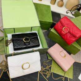 Designer Shoulder Bags Women Luxurys Handbags Mini Tote Bag Marmont Purses Mens Crossbody G Handbag Designers Pink Red Wallet On Chain