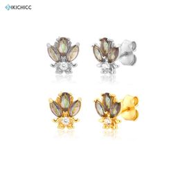 Stud Earrings Kikichicc 925 Sterling Silver Colour Zircon Green Grey Bee Earring Piercing Small Simple Tiny Ohrringe Pendiente Fashion