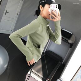 Active Shirts Fast Full Zipper Sports Stand-up Collar Jacket Women's Breathable Quick-drying Running Leisure Fitness Yoga Long Sleeves