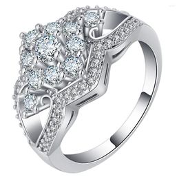 Wedding Rings UFOORO Brand Silver Filled Jewelry Bride Finger Ring For Women Exquisite Stunning CZ Fashion Design