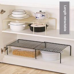 Hooks & Rails Cabinet Shelf Organisers Stackable Expandable Set Of 2 Metal Kitchen Counter Shelves Mini Storage Rack Retractable