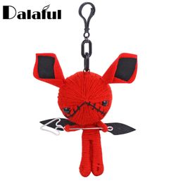 Key Rings Cute Hand-made Woven Key Chains Rings Holder Chic Knitting Doll Demons Monsters Evil Bag Pendant Keyrings KeyChains K285 New