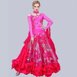 Stage Wear More Colors Ballroom Dance Competition Dresses Sexy Embroidered Diamond Flamenco Tango For Women Long Dress DL3882