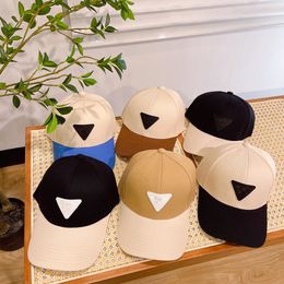 Summer Bi-color Panel Designer Ball Caps Couple Holiday Travel Sports Triangle Letter Embroidery casquette