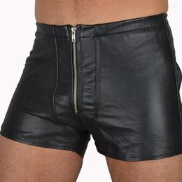 Underpants Mens Latex Boxer Shorts Erotic Open BuUnderpants Male Zipper Pants Sexy Panties Porn Lingerie