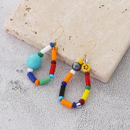 Dangle Earrings One Pair Czech Glass Beads And Semi-Precious Synthetic Stone Earring (BE1022)