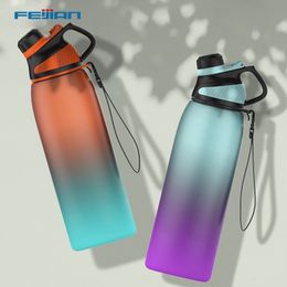 Water Bottles FEIJIAN Sports Water Bottle Portable Tritan Water Bottle With Magnetic Lid Drinkware Large Capcity Kettle 0.95L/1.2L BPA Free 230309