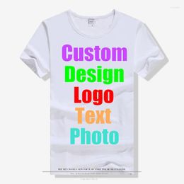 Men's T Shirts Fashion Solid Blank Men Male Unisex Family Custom Logo Po Text Printing Shirt White Short Sleeve Parent Kid Tees Tops