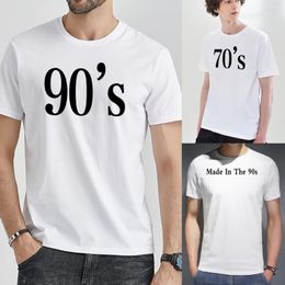 Men's T Shirts Men T-shirt Casual 60s-90s Fashion Short Sleeve Trend Summer Clothes Print Tshirt Male Tee O-neck Top Commuter Loose