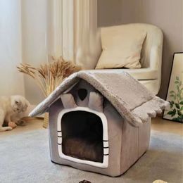 Cat Beds Furniture House Fully Enclosed Winter Warm Dog Bed Small Removable And Washable Type Pet Litter Supplies 2023 230309