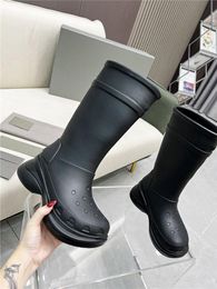 balencig balencias Rubber Designer High High-quality Luxury Black Rain Rainboots Boots Booties Original