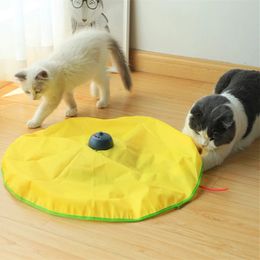 Cat Toys Electric Funny 4 Speeds Smart Turntable Undercover Mouse Fabric Moving Feather Interactive Toy For 230309