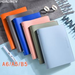 Notepads A6 A5 B5 Leather Shell Notebook Ring Binder Diary Notebook Paper Holder Portable Diary Notepad Stationery Gift 230309