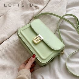 Green Vintage Small PU Leather Flap Bags for Women 2023 Spring New In Hit Trend Female Crossbody Bag Lady Handbags and Purses