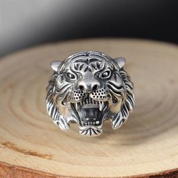 12Pcs Fashion men's fashion trend retro style hip hop rock domineering tiger head ring Jewellery boy birthday gift Jewellery wholesale